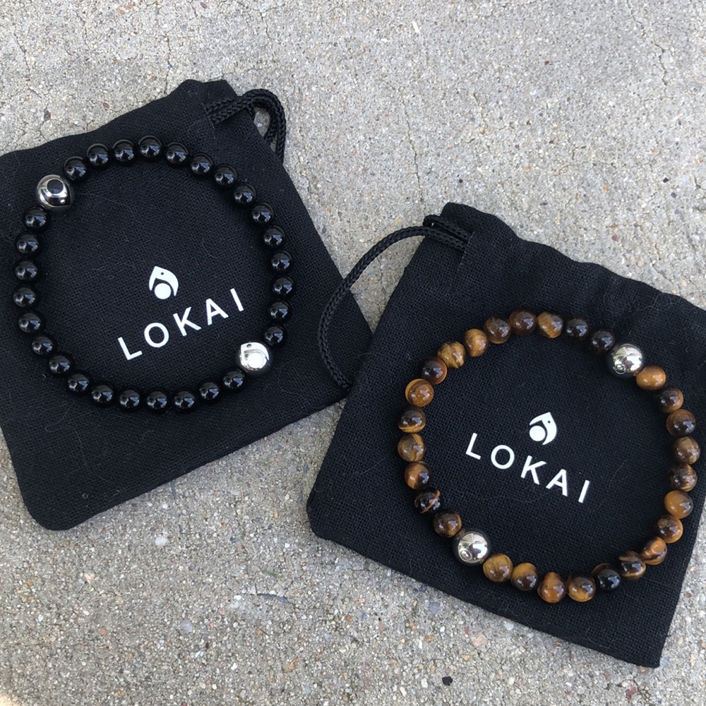 Lokai Matte Onyx and Tiger’s Eye Beaded Bracelets